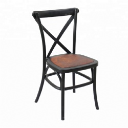 Outdoor Stackable Black Color Wedding Dining Cross Back Chair