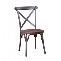 Metal Cross-Back Commercial Chair