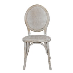 Solid Wood Wooden Rattan Round Back Dining Wedding Antique Chair For Hotel Event Party