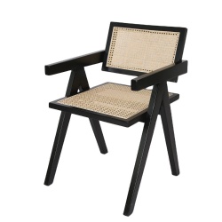 Russet Rattan Chair Hotel Banqeut Chair With Arm