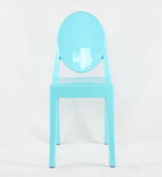 Blue Color Acrylic Plastic Armless Ghost Chairs for Dining