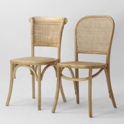 New Design Solid Wood Crossback Dining Chair With Rattan Back