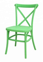 New Rental Green Color PC Plastic Resin Cross Back X Garden Chair