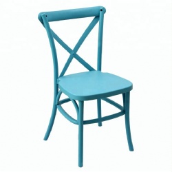 Blue Color Cross Back Bar Chair Resin Chair Stackable X Back Chair