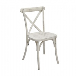 White Color Wholesale Wood Cross Back Chair Dining Chair